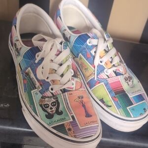 Colorful Loteria Day Of The Death Vans Shoes